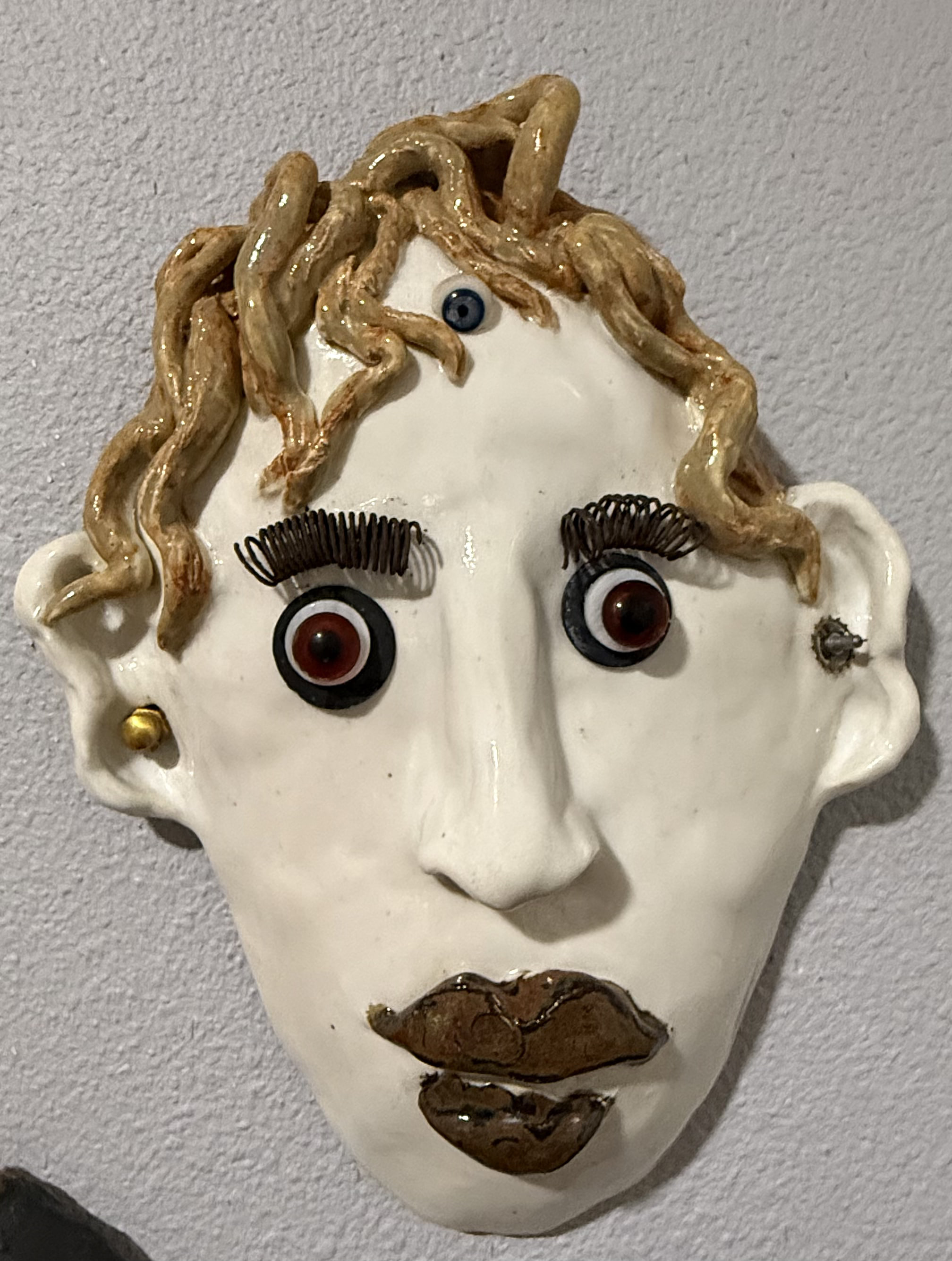 Dev Mailick — found-object mask by Jill Drllevich