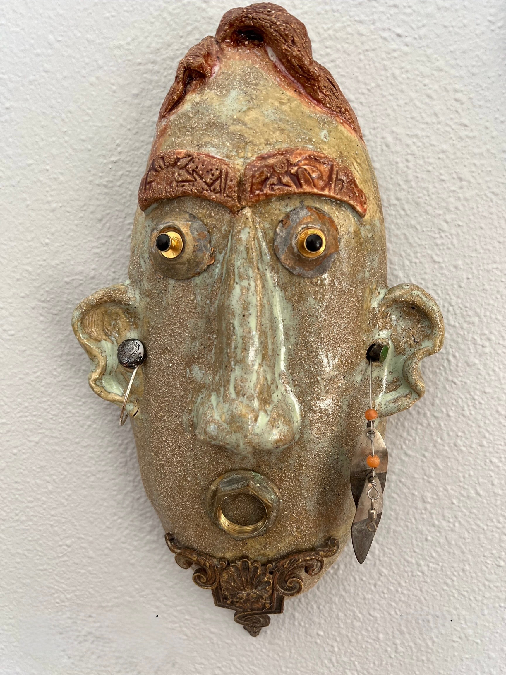 Lock Keyton — found-object mask by Jill Drllevich