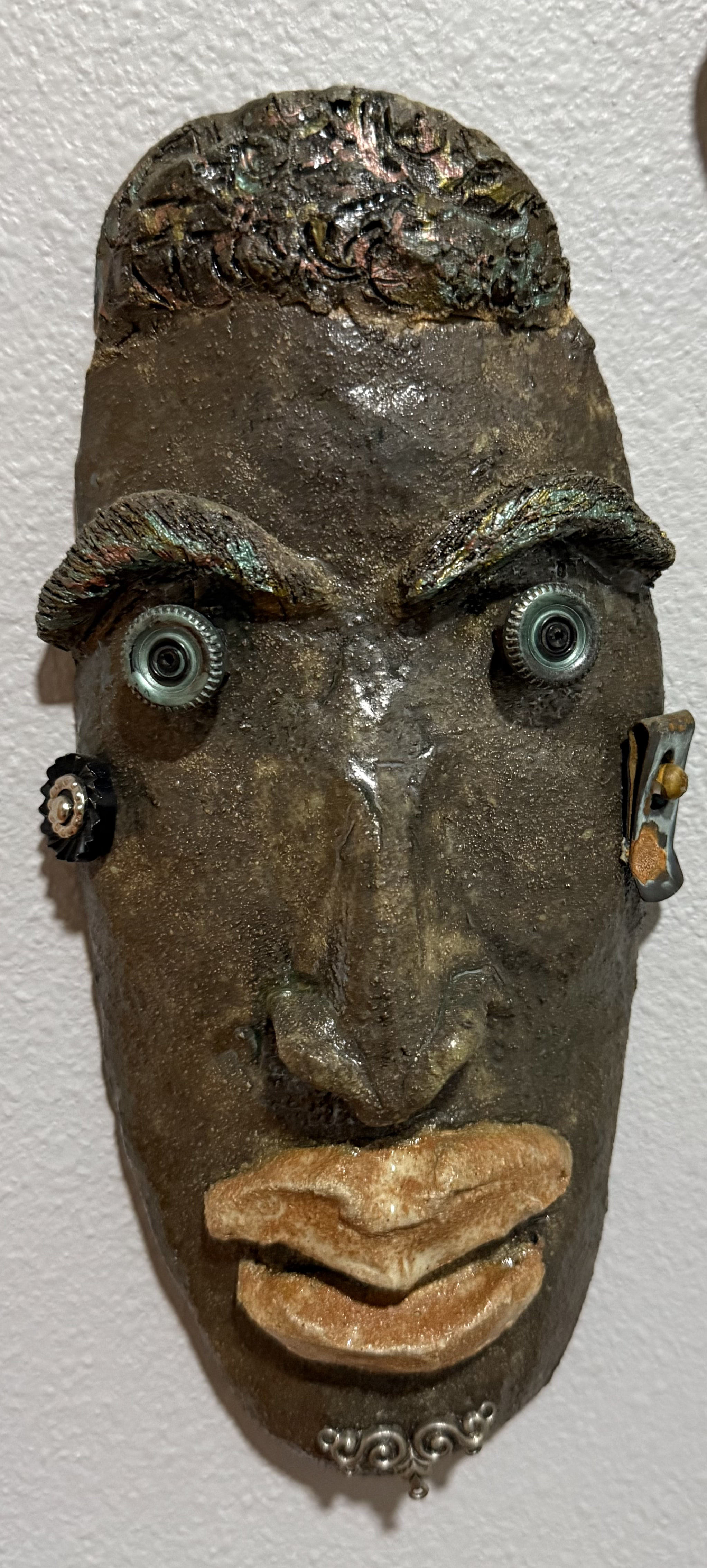 Omar Alami — found-object mask by Jill Drllevich