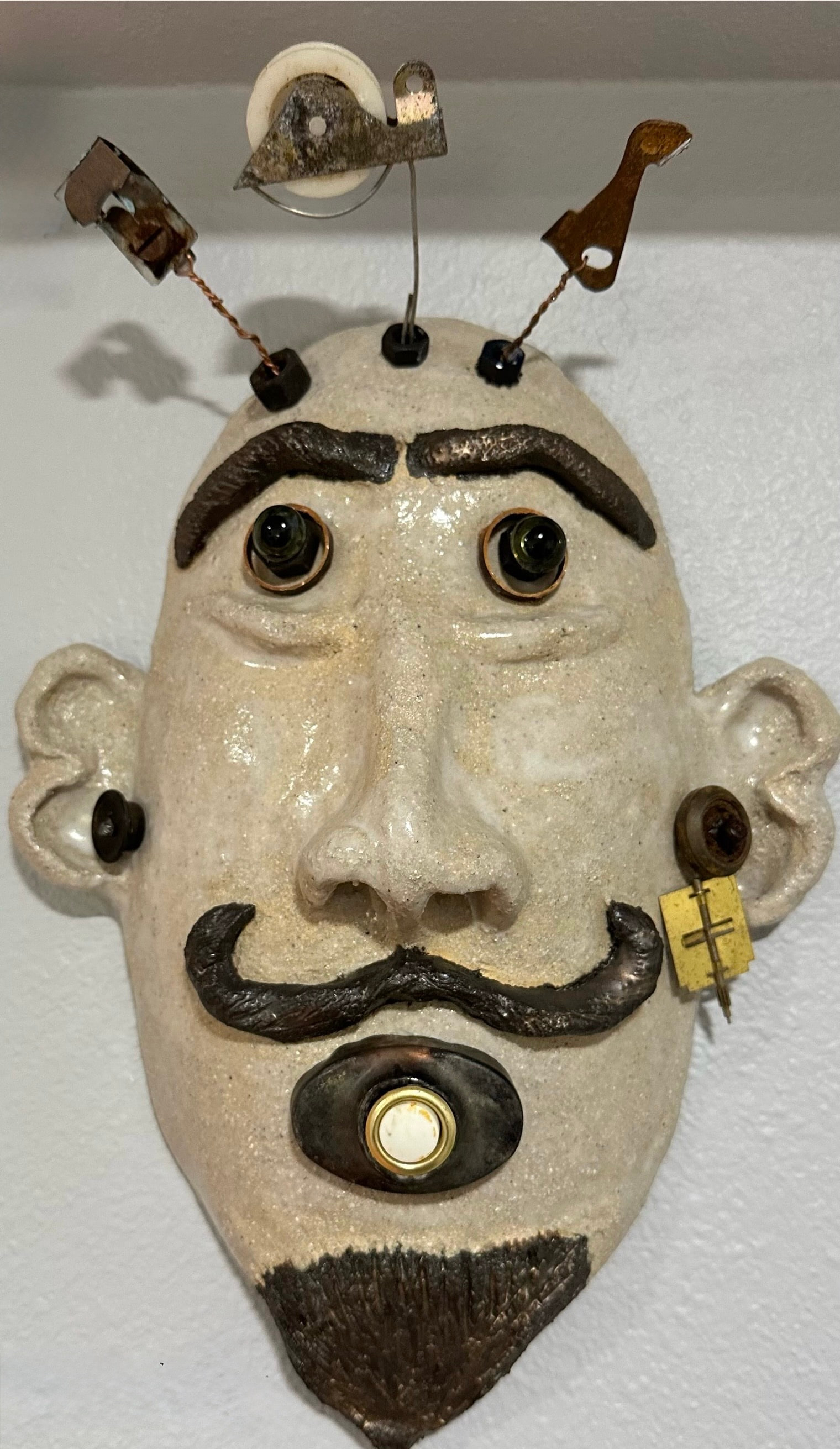 Pierre Moreau — found-object mask by Jill Drllevich
