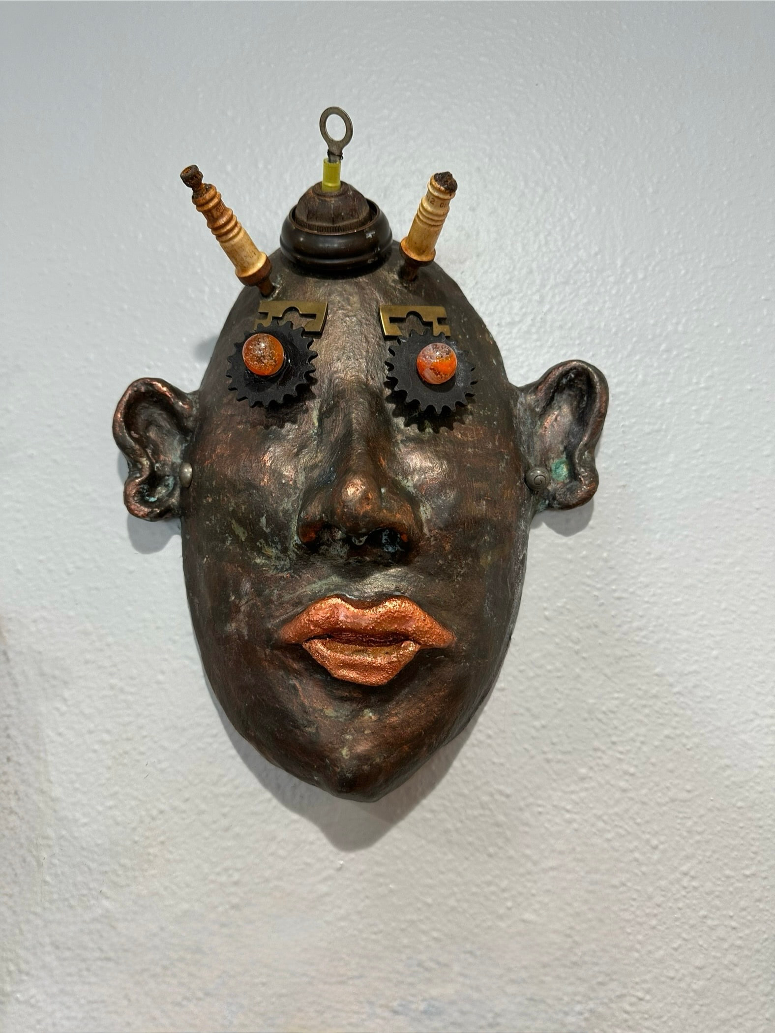 Shahaab Babangida — found-object mask by Jill Drllevich